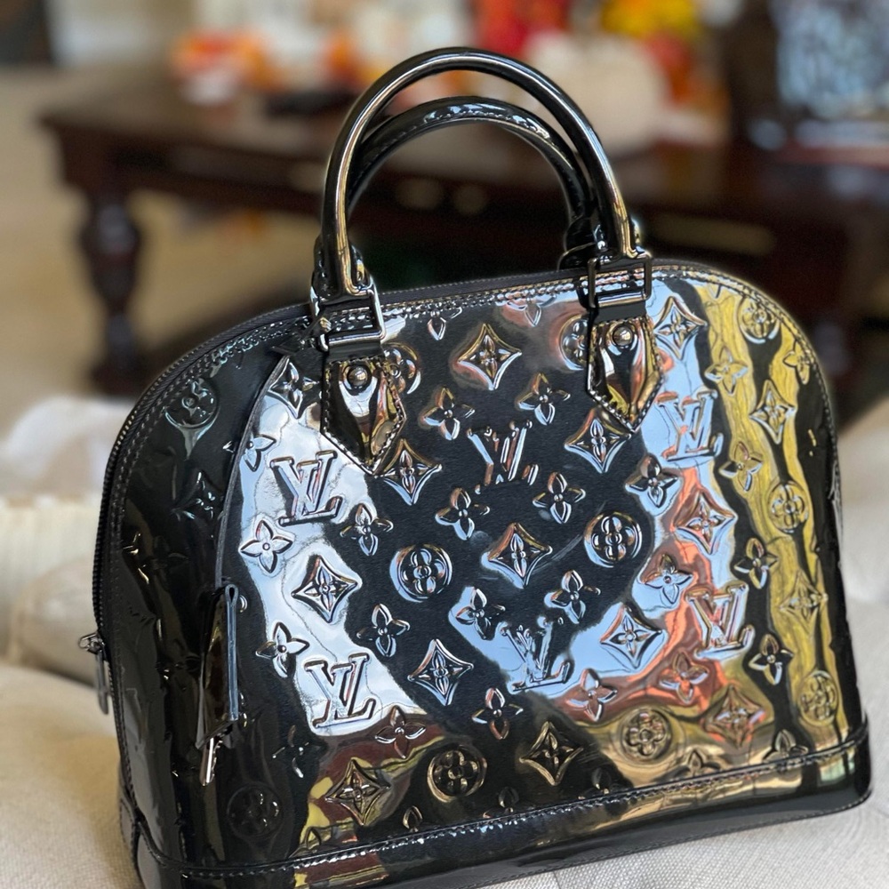 Louis Vuitton Shiny Black Satchel